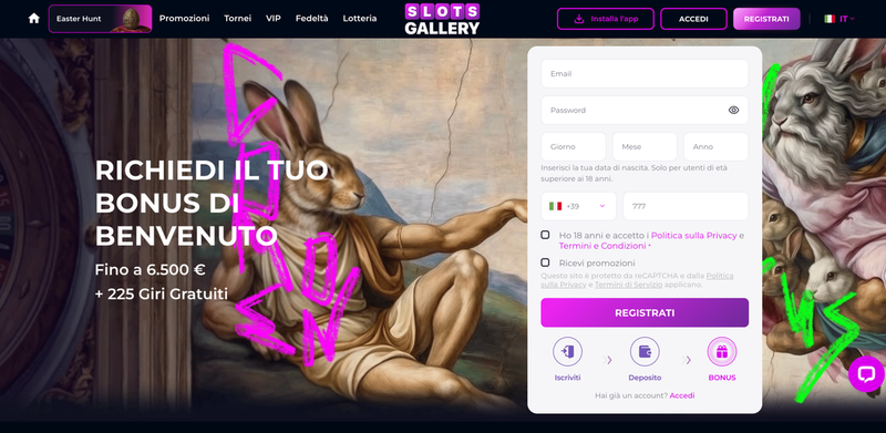 Slots Gallery: un sito di casinò affidabile con giochi e bonus